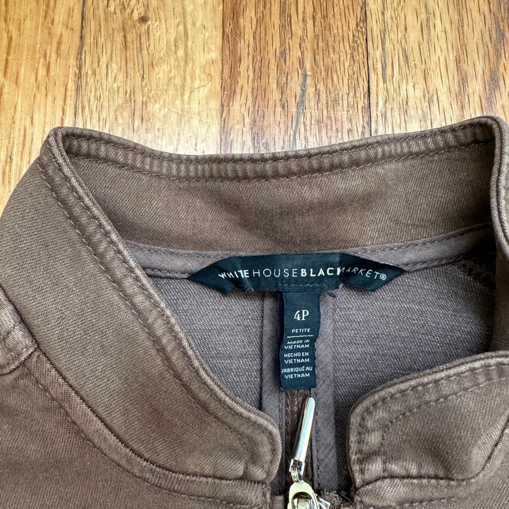 White House Black Market Brown Utility Peplum Jacket - Picture 3 of 5